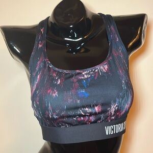 Victoria's Secret Sports Bra Size Small Black/Multicoloured Racerback